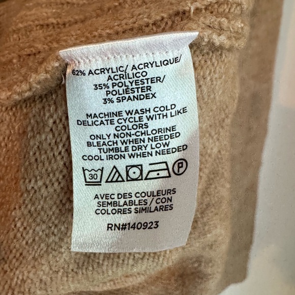 NWT Loft Tan Turtleneck Rib Trim Cozy Sweater - Picture 8 of 8